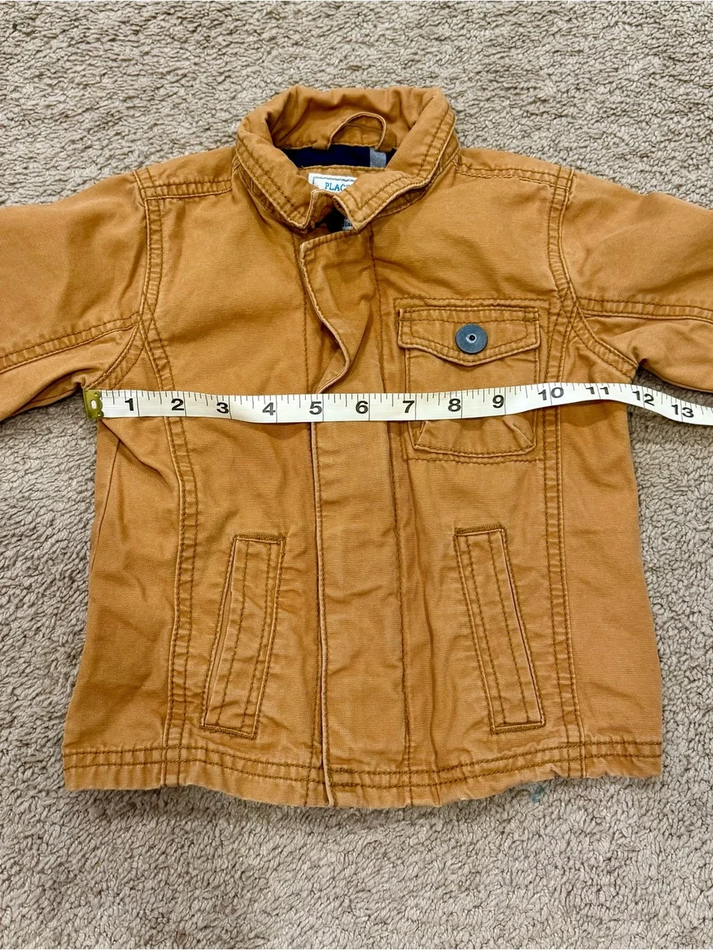 Children’s Place Toddlers 12-18 Months Khaki Zipper Jacket Coat Outdoors